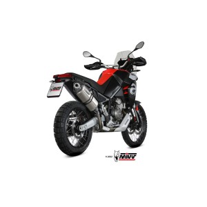 TERMINALE MIVV SPEED EDGE APRILIA TUAREG 660 2022-2024, OMOLOGATO TITANIO/CARBONIO