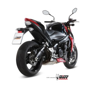 TERMINALE MIVV DOUBLE GUN SUZUKI GSX-S 1000 2015-2020, OMOLOGATO BLACK