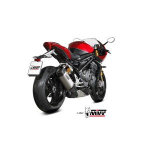 TERMINALE MIVV SR-1 TRIUMPH SPEED TRIPLE 1200 RR 2021-2024, OMOLOGATO TITANIO/CARBONIO