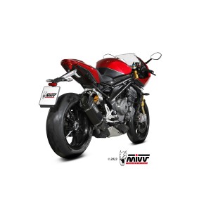 TERMINALE MIVV SR-1 TRIUMPH SPEED TRIPLE 1200 RS 2021-2024, OMOLOGATO TITANIO BLACK/CARBONIO