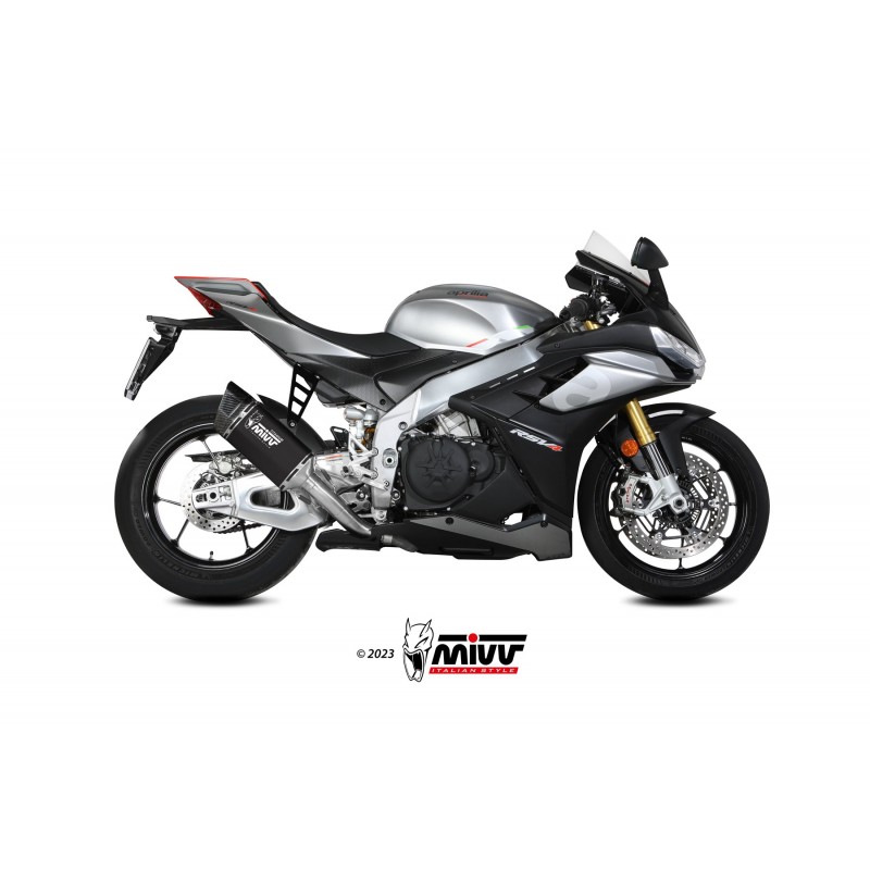EXHAUST MIVV SR-1 APRILIA TUONO V4 1100 FACTORY 2021-2024, NOT APPROVED TITANIUM BLACK/CARBON