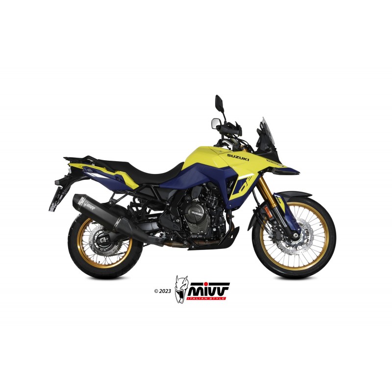 TERMINALE MIVV SPEED EDGE SUZUKI V-STROM 800 DE 2023-2024, OMOLOGATO BLACK/CARBONIO