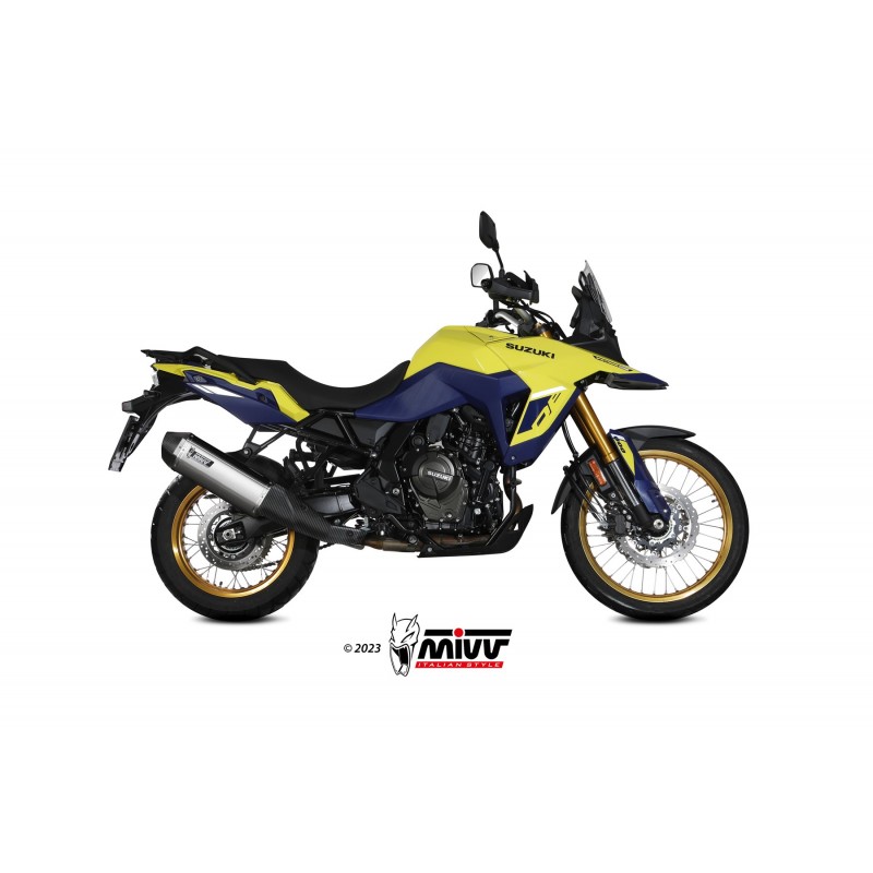 EXHAUST MIVV SPEED EDGE SUZUKI V-STROM 800 DE 2023-2024, APPROVED STEEL/CARBON