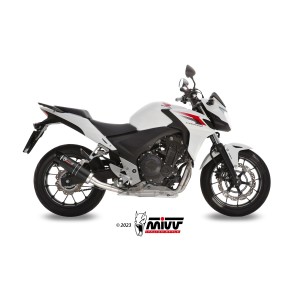 TERMINALE MIVV GP HONDA CBR 500 R 2013-2015, OMOLOGATO BLACK/CARBONIO