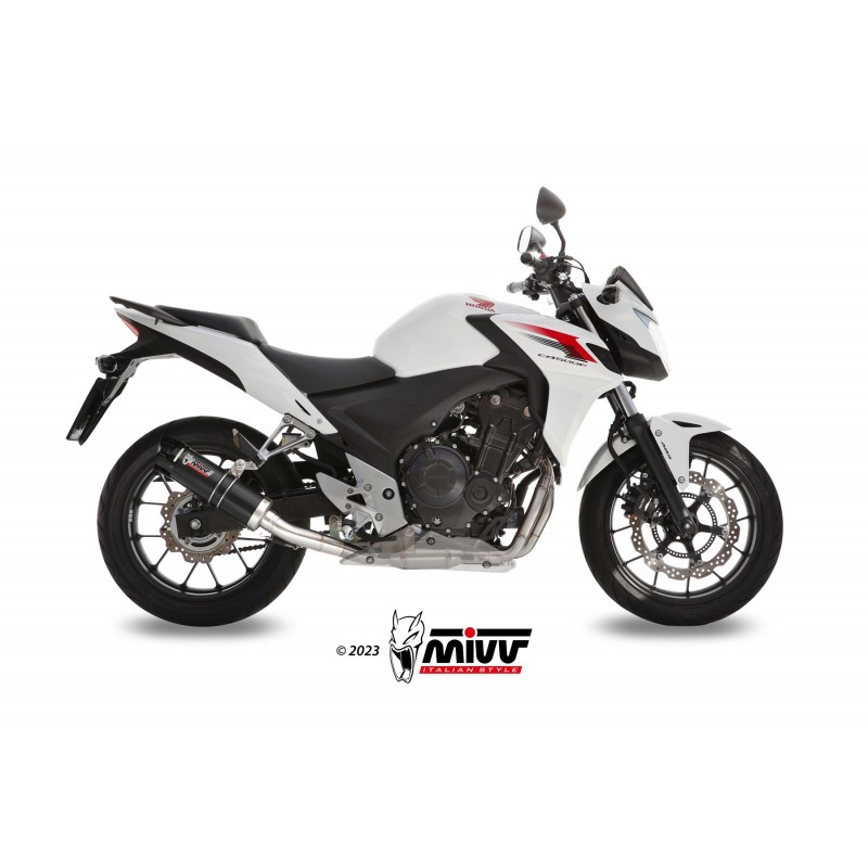 TERMINALE MIVV GP HONDA CBR 500 R 2013-2015, OMOLOGATO BLACK/CARBONIO