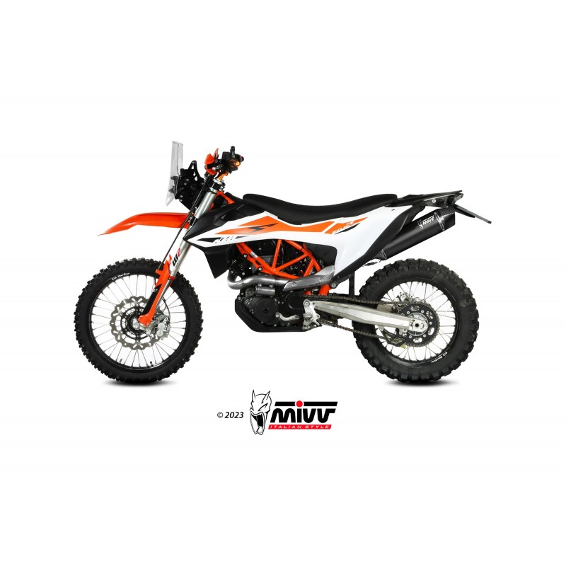 EXHAUST MIVV STR1 KTM 690 ENDURO R 2021-2024, DEKAT BLACK/CARBON