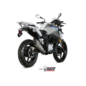 IMPIANTO DI SCARICO COMPLETO MIVV DELTA RACE BMW G 310 GS 2021-2024, DEKAT ACCIAIO/CARBONIO