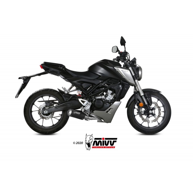 MIVV MK3 COMPLETE EXHAUST SYSTEM HONDA CB 125 R 2018-2020, BLACK
