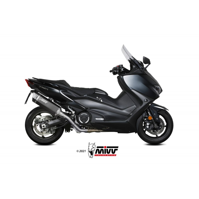 COMPLETE EXHAUST SYSTEM MIVV SR-1 YAMAHA T-MAX 560 2020-2021, DEKAT BLACK/CARBON