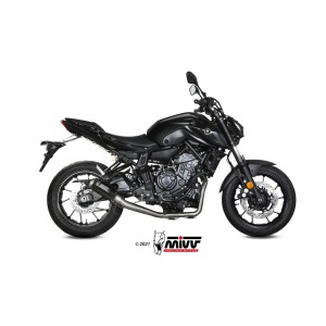 IMPIANTO DI SCARICO COMPLETO MIVV MK3 YAMAHA MT-07 2021-2024, CARBONIO PASSAGGIO ALTO