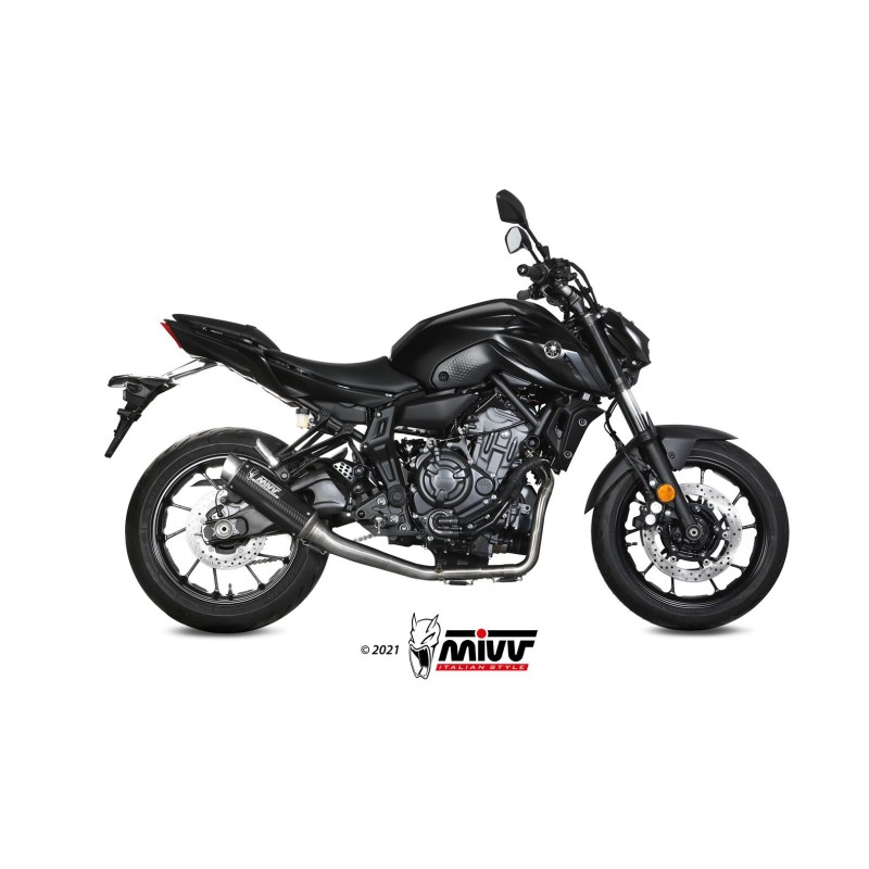 MIVV GP PRO FULL EXHAUST SYSTEM YAMAHA MT-07 2021-2024, DEKAT CARBON HIGH MOUNT