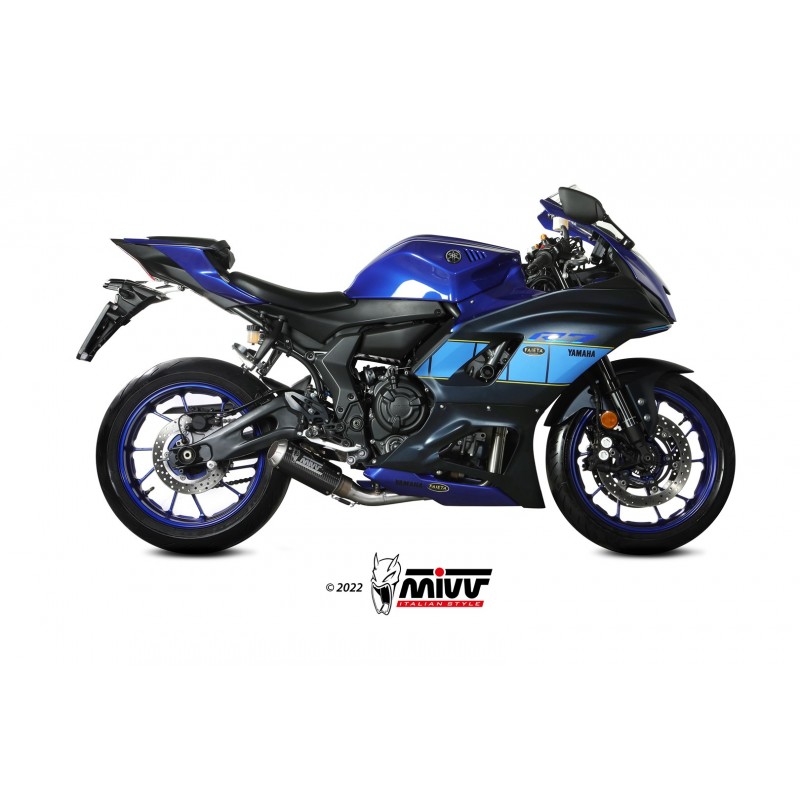 IMPIANTO DI SCARICO COMPLETO MIVV MK3 YAMAHA R7 2021-2024, CARBONIO PASSAGGIO BASSO