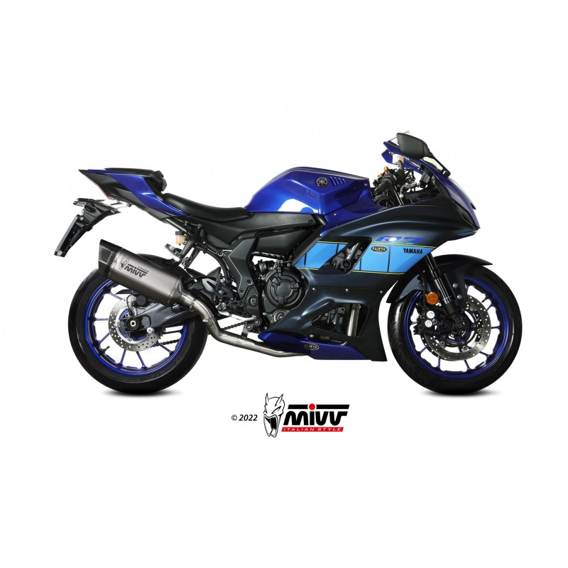IMPIANTO DI SCARICO COMPLETO MIVV SR-1 YAMAHA R7 2021-2024, TITANIO/CARBONIO