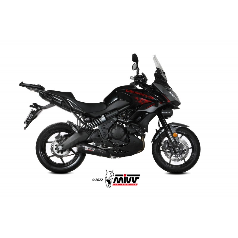 IMPIANTO DI SCARICO COMPLETO MIVV OVAL KAWASAKI VERSYS 650 2021 , CARBONIO