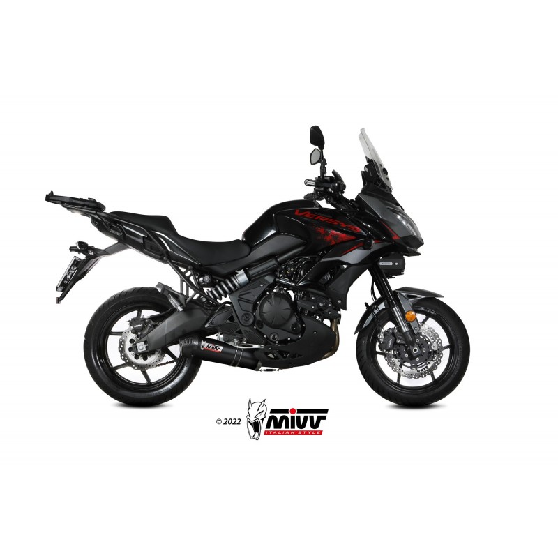 COMPLETE EXHAUST SYSTEM MIVV OVAL KAWASAKI VERSYS 650 2022-2024 (EURO 5), BLACK/CARBON