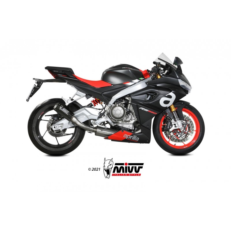 MIVV MK3 COMPLETE EXHAUST SYSTEM APRILIA TUONO 660 2020-2024, CARBON HIGH MOUNT