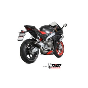 MIVV MK3 COMPLETE EXHAUST SYSTEM APRILIA TUONO 660 2020-2024, CARBON HIGH MOUNT