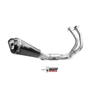IMPIANTO DI SCARICO COMPLETO MIVV DELTA RACE KAWASAKI Z 650 2024 (EURO 5+), BLACK/CARBONIO