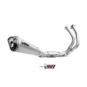 IMPIANTO DI SCARICO COMPLETO MIVV DELTA RACE KAWASAKI NINJA 650 2024-2025 (EURO 5+), ACCIAIO/CARBONIO