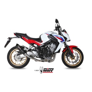 IMPIANTO DI SCARICO COMPLETO MIVV GP HONDA CB 650 F 2014-2016, DEKAT BLACK/CARBONIO