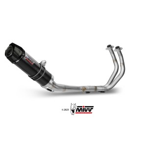MIVV GP COMPLETE EXHAUST SYSTEM YAMAHA MT-07 2021-2024, DEKAT BLACK/CARBON HIGH MOUNT