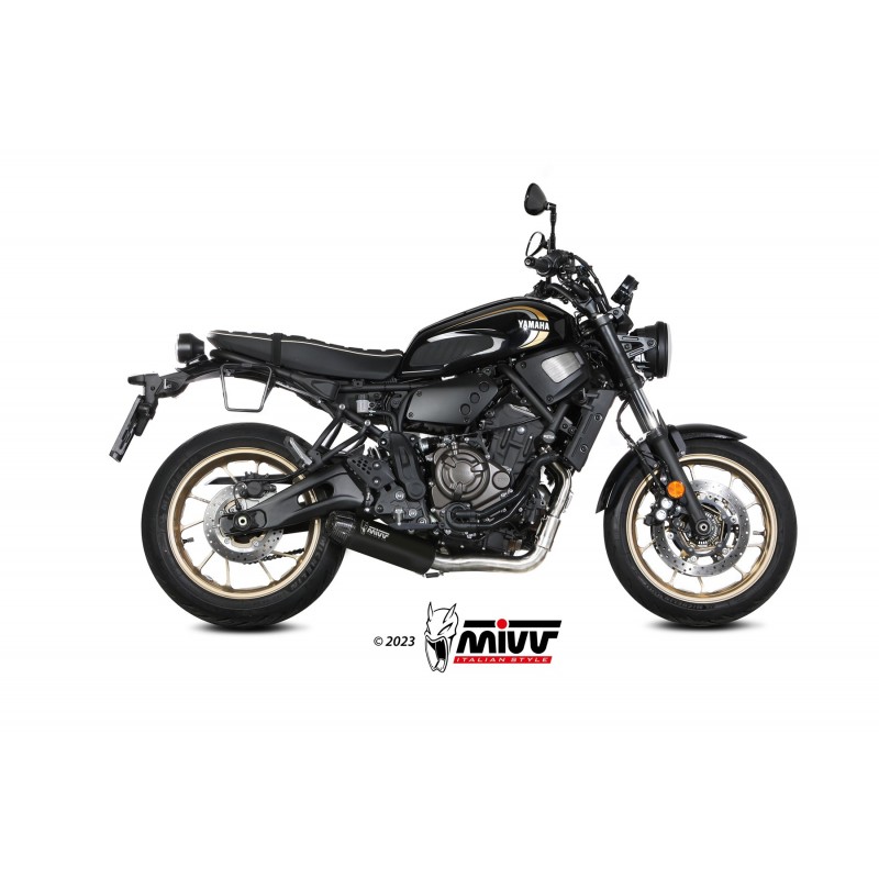 COMPLETE EXHAUST SYSTEM MIVV HR-1 YAMAHA XSR 700 2021-2023 , DEKAT BLACK/CARBON
