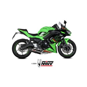 IMPIANTO DI SCARICO COMPLETO MIVV OVAL KAWASAKI Z 650 2024 (EURO 5+), CARBONIO