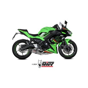 IMPIANTO DI SCARICO COMPLETO MIVV OVAL KAWASAKI Z 650 2024 (EURO 5+), TITANIO/CARBONIO