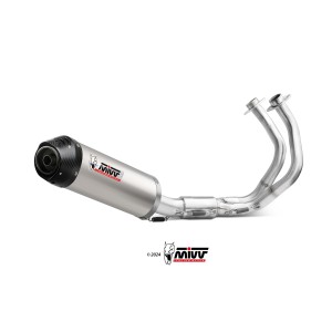 MIVV OVAL COMPLETE EXHAUST SYSTEM KAWASAKI Z 650 2024 (EURO 5+), TITANIUM/CARBON