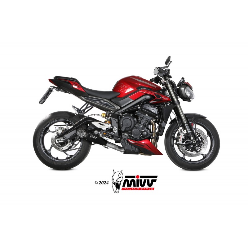 IMPIANTO DI SCARICO COMPLETO MIVV X-M5 TRIUMPH STREET TRIPLE 765 R 2023-2024, BLACK
