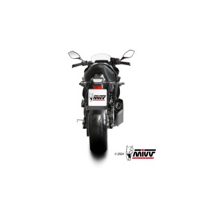 MIVV SR-1 COMPLETE EXHAUST SYSTEM SUZUKI GSX-8S 2023-2024, BLACK/CARBON HIGH MOUNT
