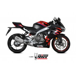 IMPIANTO DI SCARICO COMPLETO MIVV SR-1 APRILIA RS 457 2024, DEKAT TITANIO/CARBONIO