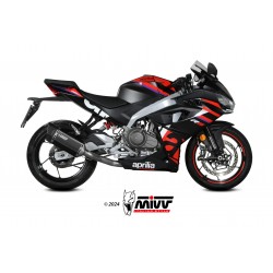 IMPIANTO DI SCARICO COMPLETO MIVV SR-1 APRILIA RS 457 2024, DEKAT BLACK/CARBONIO