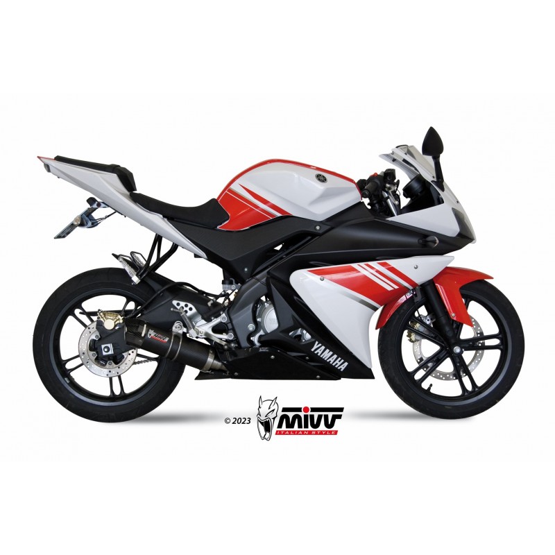 IMPIANTO DI SCARICO COMPLETO MIVV GP YAMAHA YZF-R 125 2008-2013, DEKAT BLACK/CARBONIO