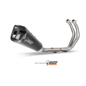 MIVV DELTA RACE COMPLETE EXHAUST SYSTEM YAMAHA MT-07 2021-2024, BLACK/CARBON