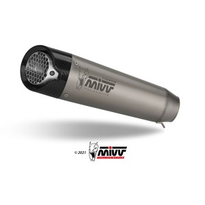 PAIR OFF MIVV EXHAUST X-M5 KTM 1290 SUPER DUKE R 2021-2024, APPROVED TITANIUM/CARBON