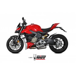 COPPIA TERMINALI MIVV X-M1 DUCATI STREETFIGHTER V4 2021-2022, NON OMOLOGATI TITANIO