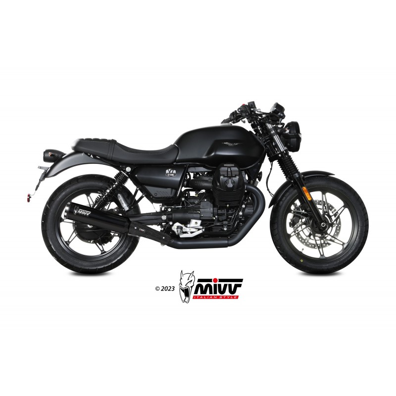 PAIR OF EXHAUST MIVV HR-1 MOTO GUZZI V7 STONE 850 2021-2024, DEKAT BLACK
