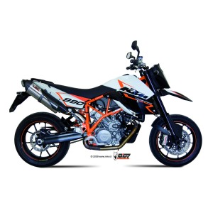 COPPIA TERMINALI MIVV SUONO KTM SUPERMOTO 990 2007-2011, DEKAT ACCIAIO/CARBONIO