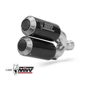 PAIR OF MIVV HEXAUST MK3 TRIUMPH SPEED TRIPLE 1200 RS 2021-2024, APPROVED CARBON
