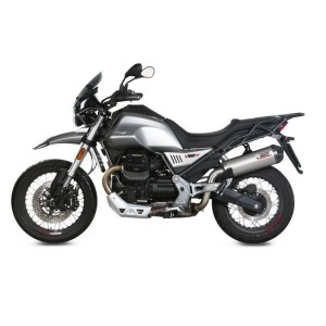 TERMINALE MIVV OVALE MOTO GUZZI V85 TT 2021-2023 (EURO 5), OMOLOGATO TITANIO/CARBONIO