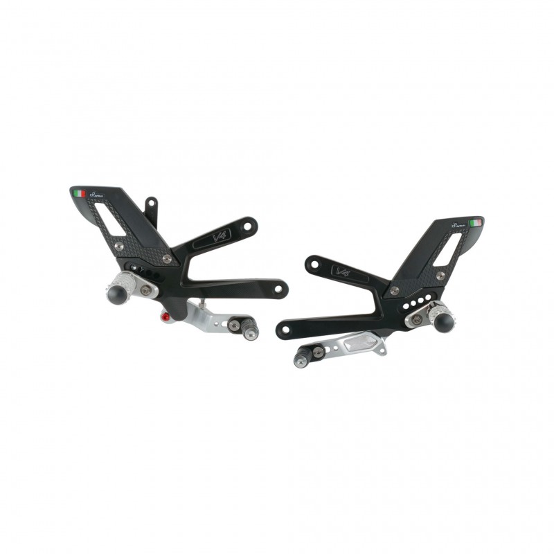 JUEGOS TRASEROS REGULABLES LIGHTECH CON REPOSAPIÉS FIJOS DUCATI PANIGALE V4 2025 (NORMAL/INVERTIDA)