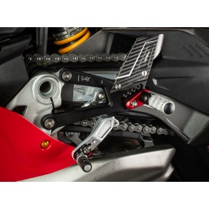 JUEGOS TRASEROS REGULABLES ESTRIBERAS ARTICULADAS LIGHTECH R-VERSION DUCATI PANIGALE V4 2025 (NORMAL/INVERTIDA)