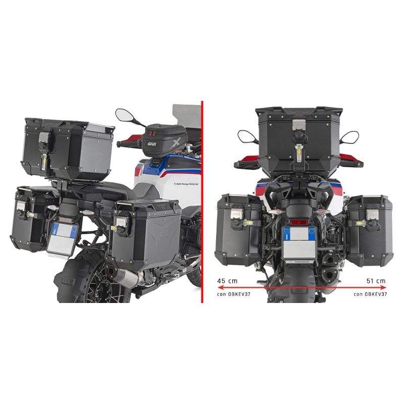 SPEZIFISCHER STAHLROHR-SEITENKOFFERTRÄGE GIVI PL ONE-FIT MONOKEY CAM-SIDE BMW R 1300 GS ADVENTURE 2025