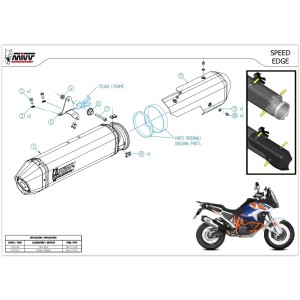 TERMINALE MIVV SPEED EDGE KTM 1290 SUPER ADVENTURE R 2021-2024, OMOLOGATO TITANIO/CARBONIO