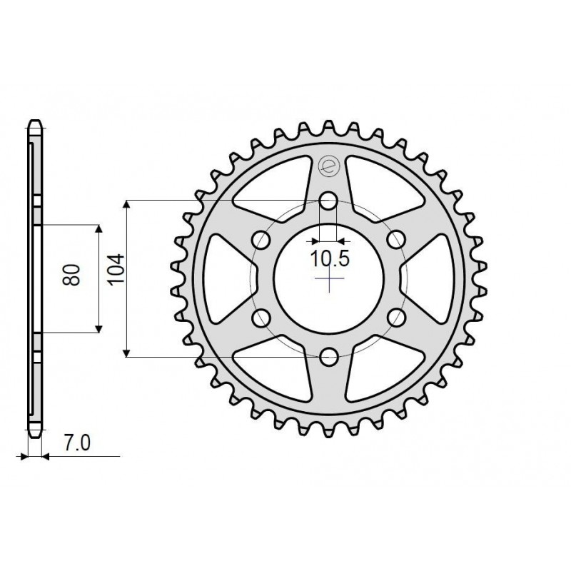 STAHL-KETTENRAD FÜR KETTE 525 KAWASAKI Z 900 2025