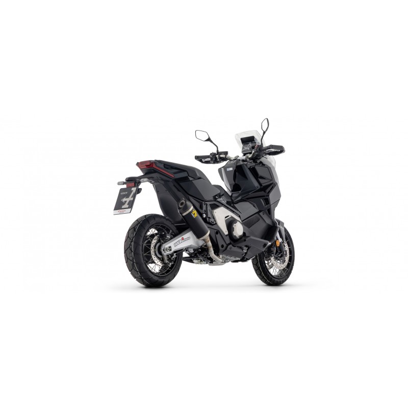 TERMINALE ARROW RACE-TECH SHORT HONDA X-ADV 750 2025-2026 (EURO 5+), ALLUMINIO DARK/CARBONIO, OMOLOGATO