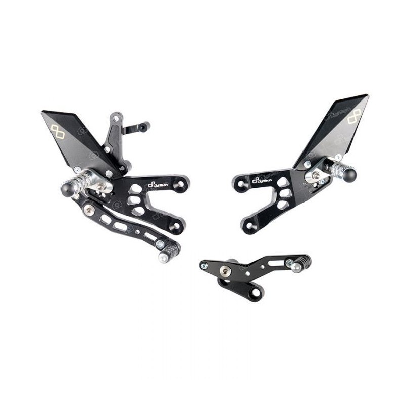 PEDANE ARRETRATE REGOLABILI LIGHTECH HONDA CBR 600 RR 2013-2017 (STANDARD/ROVESCIATO)