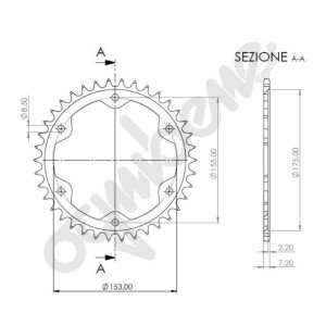 CORONA IN ACCIAIO PER CATENA 525 KTM 1290 SUPER DUKE GT 2016-2018