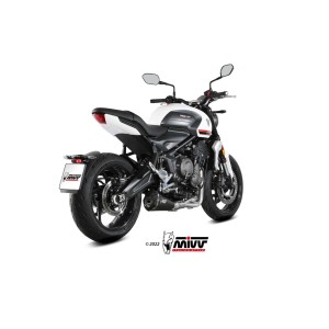 IMPIANTO DI SCARICO COMPLETO MIVV DELTA RACE TRIUMPH TRIDENT 660 2021-2024, DEKAT BLACK/CARBONIO